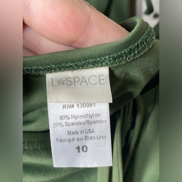 L*Space Pamela Jungle Green Tie Around Halter One Piece Swimsuit - Picture 7 of 7